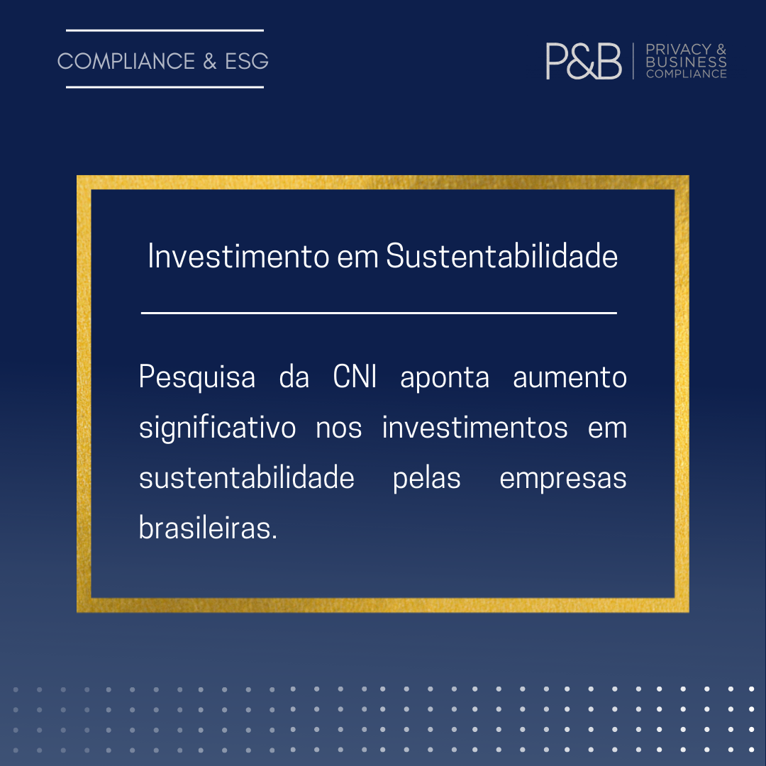 Aumento do investimento em sustentabilidade nas empresas