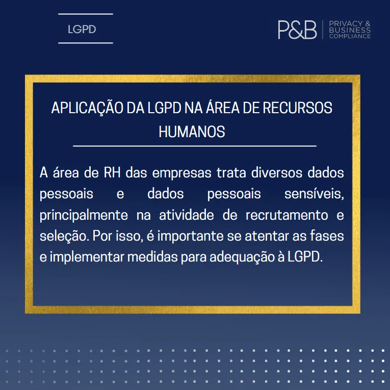 APLICAÇÃO DA LGPD NA ÁREA DE RECURSOS HUMANOS
