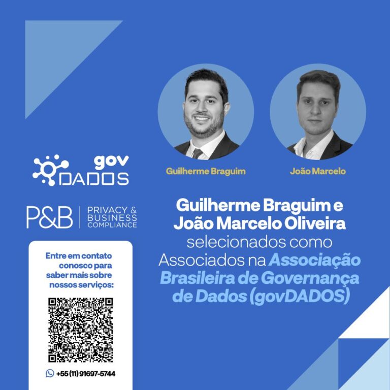 Guilherme Braguim e João Marcelo selecionados como Associados na Associação Brasileira de Governança de Dados (GovDados)